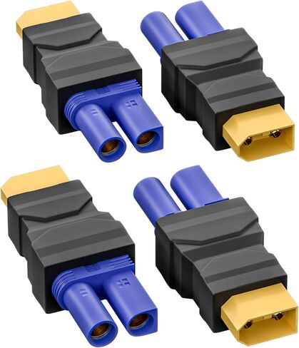 Goupchn XT60 Female to EC5 Male Connector Adapter Wireless Converter 4PCS for RC FPV Drone Car Lipo Battery Charger ESC in Saudi Arabia