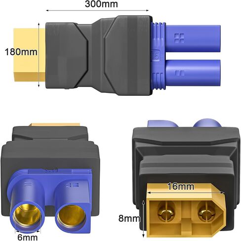 Goupchn XT60 Female to EC5 Male Connector Adapter Wireless Converter 4PCS for RC FPV Drone Car Lipo Battery Charger ESC in Saudi Arabia