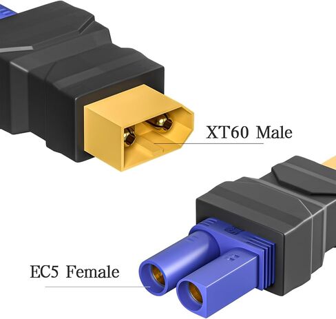 Goupchn XT60 Female to EC5 Male Connector Adapter Wireless Converter 4PCS for RC FPV Drone Car Lipo Battery Charger ESC in Saudi Arabia