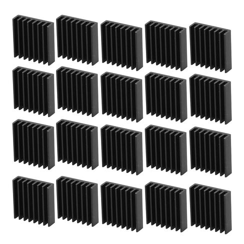 Hyuduo 20pcs Black mini Aluminum heatsinks, 20 x 20 x 6mm, for PC Chips, IC Power Supplies, with Wide Application in LED Lighting Equipment (No Backing Glue) in Saudi Arabia