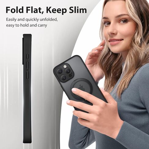 360 ° تدور مغناطيسي حامل لـ iPhone 16 Pro Max ، [متوافق مع Magsafe] [حماية الكاميرا الكاملة] [حماية قطرة عسكرية 16 قدمًا] ، علبة الهاتف غير اللامعة Silm ، براون in Kuwait