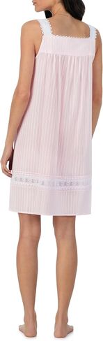 Eileen West Cotton Dobby Stripe Woven Sleeveless Short Nightgown White XS in Saudi Arabia