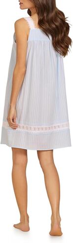 Eileen West Cotton Dobby Stripe Woven Sleeveless Short Nightgown White XS in Saudi Arabia