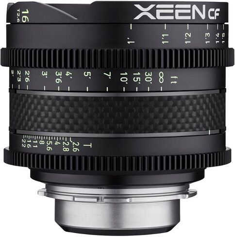 روكينون Xeen CF 16mm T2.6 Pro سينما عدسة واسعة الزاوية مع بنية من ألياف الكربون وعلامات مضيئة لـ Sony E Mount، أسود، مقاس متوسط (CFX16-NEX) in Saudi Arabia