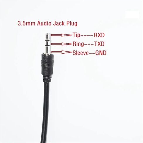 FT232RL USB to UART TTL 3.3V TRS 3.5MM Stereo Audio Jack AJ Programming Cable Compatible with TTL-232R-3V3-AJ KABLE(TTL5V T-TXD R-RXD) in Kuwait