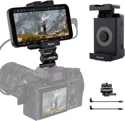 مراقبة فيديو Accsoon SeeMo HDMI إلى USB-C لأجهزة iOS، إخراج فيديو 1080P@60 إطارًا في الثانية، متوافق مع أجهزة i.Phone/iPad، زمن استجابة منخفض وشاشة في الوقت الحقيقي، بث مباشر RTMP - سهل الاستخدام in Kuwait