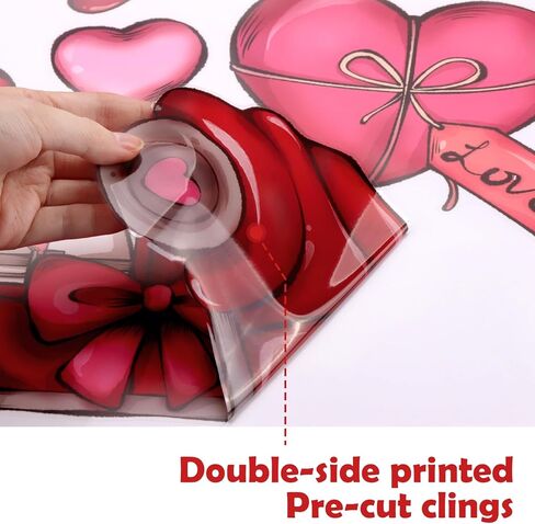 مجموعة ملصقات النوافذ لديكور عيد الحب من Ivenf، 8 أوراق لعيد الحب، القديس باتريك، زينة عيد الفصح، ملصقات بيض ملونة كبيرة على شكل شجرة شامروك للنوافذ الزجاجية، ديكور مكتب المدرسة المنزلية للأطفال in Kuwait