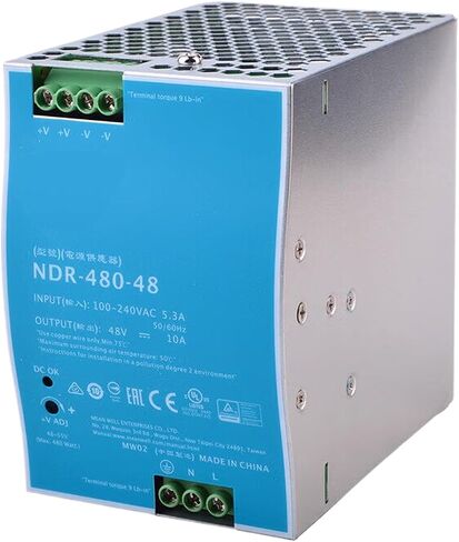 NDR-480-48 48V 10A 480W Industrial DIN Rail Power Supply, High Efficiency, for Automation Systems in Saudi Arabia