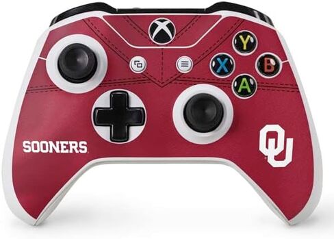 Skinit Decal Gaming Skin Compatible with Xbox One X Controller - Officially Licensed University of Oklahoma Red Jersey Design in Saudi Arabia