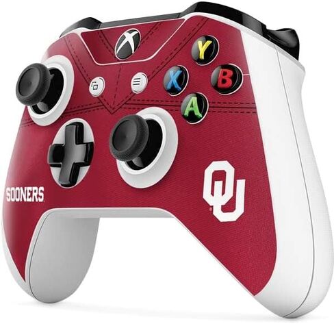 Skinit Decal Gaming Skin Compatible with Xbox One X Controller - Officially Licensed University of Oklahoma Red Jersey Design in Saudi Arabia