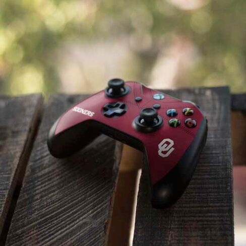 Skinit Decal Gaming Skin Compatible with Xbox One X Controller - Officially Licensed University of Oklahoma Red Jersey Design in Saudi Arabia