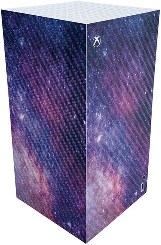 Carbon Fiber Gaming Skin Compatible with Microsoft Xbox Series X Digital Edition Bundle - Violet Stars - Premium 3M Vinyl Protective Wrap Decal Cover | Crafted in The USA by MightySkins in Saudi Arabia