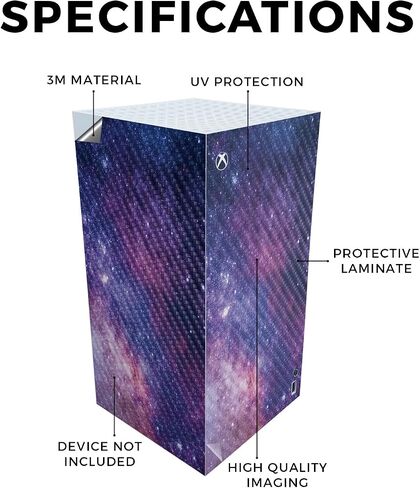 Carbon Fiber Gaming Skin Compatible with Microsoft Xbox Series X Digital Edition Bundle - Violet Stars - Premium 3M Vinyl Protective Wrap Decal Cover | Crafted in The USA by MightySkins in Saudi Arabia