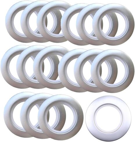 16 قطعة من حلقات الستارة ذات القطر الداخلي 1-9/16 بوصة، كاتم صوت ستارة AchNau حلقة منزلقة من بلاستيك ABS باللون الأسود in Kuwait