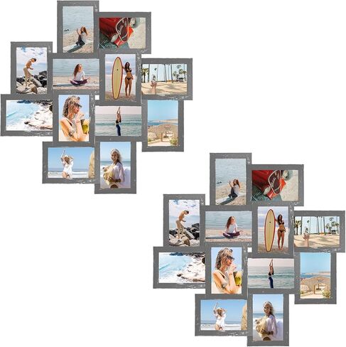 مجموعة من 12 إطار صورة من Jerry & Maggie مقاس 25 × 25 إطار صور عائلي، ديكور جدار إطار الصورة 4 × 6 صور 12 فتحة، إطارات صور جدارية لديكورات غرفة المعيشة، التجميع مطلوب، أبيض in Kuwait