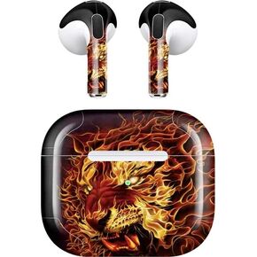 Skinit Decal Audio Skin Compatible with Apple AirPods (3rd Gen, 2021) - Tate and Co. Fire Tiger Design