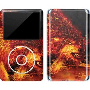 Skinit Decal MP3 Player Skin Compatible with iPod Classic (6th Gen) 80GB - Originally Designed Fire Stalker Wolf Design