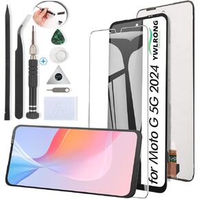 YWLRONG for Motorola Moto G 5G 2024 Screen Replacement for Moto G 5G 2024 XT2417 LCD Display Touch Screen Digitizer Assembly Replacement with Tools（Black）