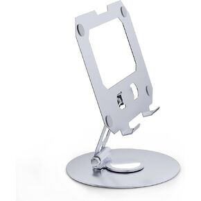 jumper 360° Rotating Tablet Stand with Height Adjustable Feature, Universal Foldable Stand for iPad, Tablets, and Smartphones, Space-Saving, White