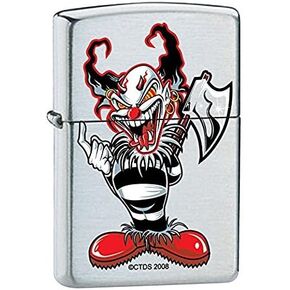 Zippo ولاعة - الفأس مهرج كروم بالفرشاة