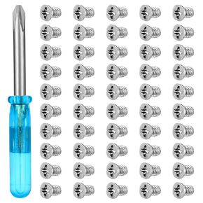 50 PCS Hard Drive Screws 6/32 1/4in Flat Head Screw 6-32 Flat Head Machine Screws Phillips Cross Screw with Screwdriver for 3.5in Hard Drive Hot Swap Caddy Tray, Sliver