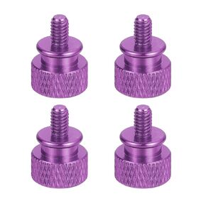 MECCANIXITY 8Pcs M4x0.7mm Aluminum Thumb Screws, 12x16mm(ODxH) Computer Case Thumb Screws for PC Side Panel Motherboard Mounting Screw, Light Blue