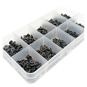 800pcs/box Laptop Computer Screw Bolt M2 M2.5 M3 Black Cross Flat Wafer Head Mix Assortment Kit Set Steel