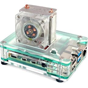 C4Labs Zebra Ice Cube Case Kit-for Raspberry Pi 3B+ or 4B and Ice Tower Cooler (not Included) Teal