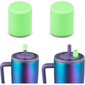 2 Pack Magnetic Straw Caps Compatible with BrüMate All Era and Resa Tumblers, Silicone Straw Caps Toppers Compatible with Brumate Accessories, Covers Protectors BPA Free (Black)