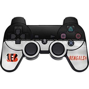 Skinit Skinit Gaming Gaming Skin متوافق مع وحدة التحكم اللاسلكية Dual Frook PS3 - NFL Cincinnati Bengals تصميم مخطط أبيض