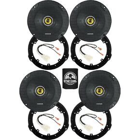 KICKER Speakers 6.5 inch for Ford Escape 2013-2022 Upgrade Kit - 4 Pack of CS Series with Adapters and Harness, Coaxial 6 1/2 Car Audio Front and Rear Door Speaker CSC65, 46CSC654