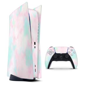 Pretty Pastel Clouds V7 - Design Skinz Full-Body Cover Wrap Decal Skin-Kit Compatible with The Sony Playstation 3 Console Super Slim