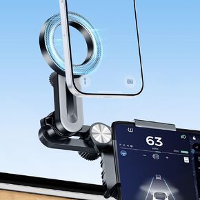 LivTee Fits Tesla Model Y / 3 / Cybertruck Phone Mount, Compatible with MagSafe Car Mount, Built-in Super Strong Magnet, No Glue Needed, Model 3 Accessories, Car Phone Holder