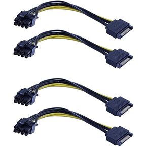 30 PCS New 15Pin SATA Male to 8Pin(6+2) PCI-E Power Supply Cable 20cm SATA Cable 15-Pin to 8 Pin 18AWG Wire