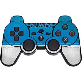 Skinit Decal Gaming Skin Compatible with PS3 Dual Shock Wireless Controller - Officially Licensed NFL Carolina Panthers White Striped Design