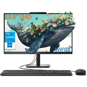 Lenovo 24 All-in-One Desktop Computer for Home Office, 23.8" FHD Business AIO, Intel 4-Core Processor (Beat i3-1110G4), 32GB DDR4 RAM, 1TB PCIe SSD, WiFi 6, Bluetooth, Windows 11 Pro, Vent-Hear