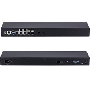 Qotom Barebone System Mini PC Q20342G9 1U Rack 4X 10G SFP+ 5X i226V B3 2.5G LAN Atom C3808 12 Cores Processor 2.0 GHz