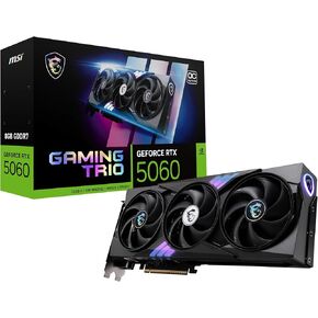 MSI Gaming RTX 5060 8G Gaming Trio OC Graphics Card (8GB GDDR7,128-bit, Extreme Performance: 2640 MHz, DisplayPort x3 2.1a, HDMI 2.1b, NVIDIA Blackwell Architecture)