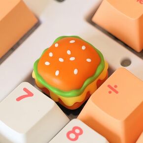 Artisan Keycaps Hot-Dog Shaped 1.5U keycaps Resin Handmade Single Replace Key for Mechanical Keyboard