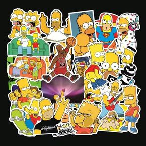 25pack Simpson Graffiti Stickers, Vinyl Waterproof TV Show for Laptop, Car Bumper,Luggage, Skateboard,Water Bottles,Computer, Phone,Kids, Teens Adults (The Simpsons)