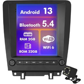 Android 13 Car Radio for 2+32G Ford Mustang 2010-2014 9.7'' 1280 * 720 Touchscreen Car Stereo with Carplay Android Auto Backup Camera Mirror Link GPS Navigation WiFi 6 Bluetooth 5.4 FM SWC