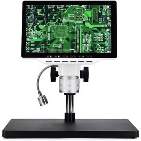 7X-45X Digital LCD Stereo Microscope with 10.6" HD Screen and 12MP Camera - for Students and Hobbyists