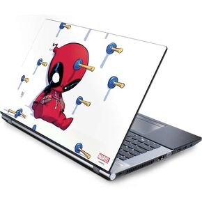 Skinit Decal Laptop Skin Compatible with Generic 16in Laptop (13.4in X 9.26in) - Officially Licensed Marvel Deadpool Babypool Playing Design
