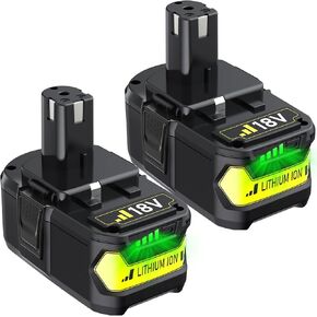 JGSPJ 6.2Ah P108 P109 استبدال بطارية Ryobi 18V ONE+ متوافق مع بطاريات أيونات الليثيوم P102 P103 P104 P105 P107 P108 P190 P122 (عبوتان)