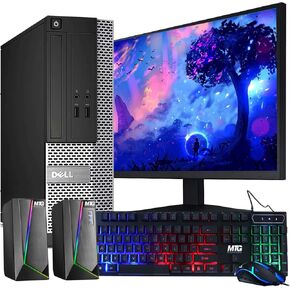 Dell OptiPlex Computer Desktop PC, Intel Core i5-3rd, 8GB RAM, 500GB HDD, MTG New 22 inch LED Monitor, RGB Keyboard and Mouse, WiFi, Windows 11 Pro (Renewed)