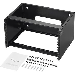 Happybuy 6U Wall Mount Network Rack, 14'' Depth, 50 lbs Max Weight Capacity, Server Rack with Cage Nuts, 19'' for IT Equipment & Network Switches