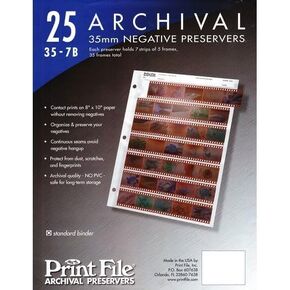 2 x Archival Storage Sheets 35-7B25 for 35mm Film Negatives 7 Strips 25 Pack