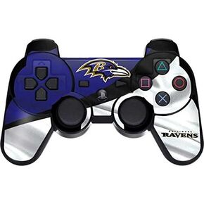 Skinit Skinit Gaming Gaming Skiner مع PS3 Dual Shock Wireless Controller - تصميم NFL Baltimore Ravens المرخص رسميًا