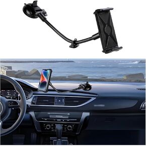Mandark Car Phone Mount ، حامل الهاتف الذكي للسيارة الشفط القوية لنافذة الزجاج الأمامي للوحة القيادة ، وملحقات مكافحة الهاتف الخليوي المضادة للسيارات ، Universal لمعظم السيارات (طويلة)