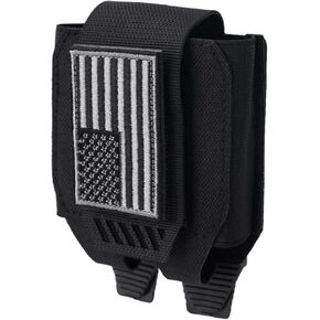 Handcuff Holster Open Top, Handcuff Pouch Holder with USA Flag Patch Hand Cuff Case for Duty Belt Law Enforcement Security Guard Officer Fits Standard Chain Cuff Accessories